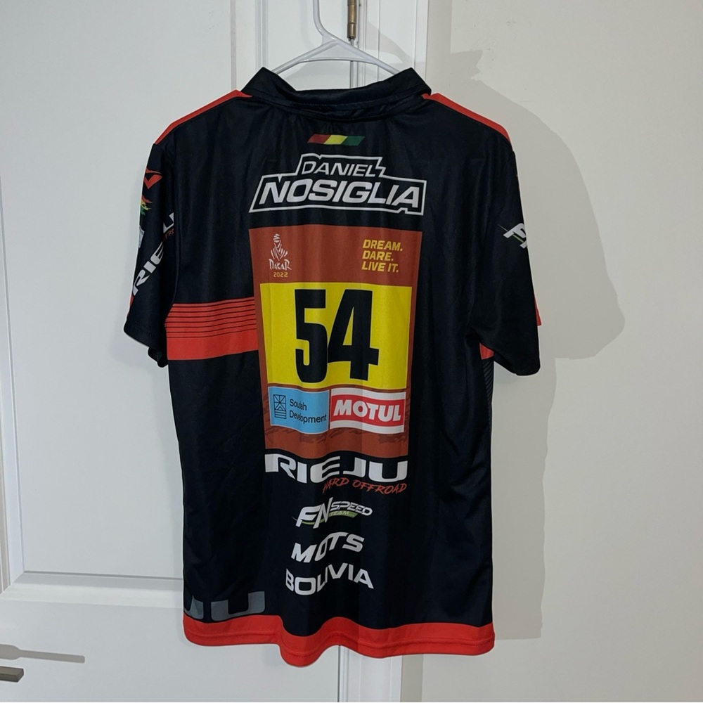2022 Dakar Rally Daniel Nosiglia #54 black motorcycle jersey shirt Slim Bolivia